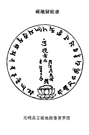 禅智俱入金刚缚  召入如来寂静智       前图光明真言破地狱曼荼罗